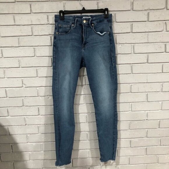 Good American Good Legs Skinny Raw Hem Jeans - Size 6 - Picture 1 of 6